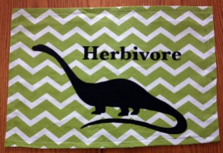Completed herbivore dino placemat